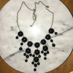 Extra Long Black Bib Necklace